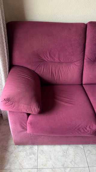 2 Sofás de 2 plazas morados/granate