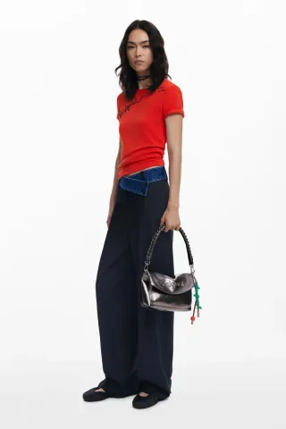 Bolso Desigual plateado con detalles