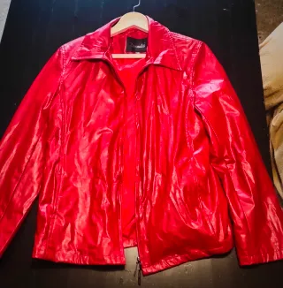 Chaqueta biker roja mujer Talla XL