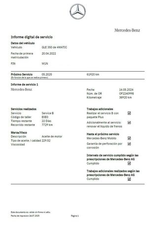 Mercedes GLE 350D 320 CV 4MATIC 9G-TRONIC AMG LINE