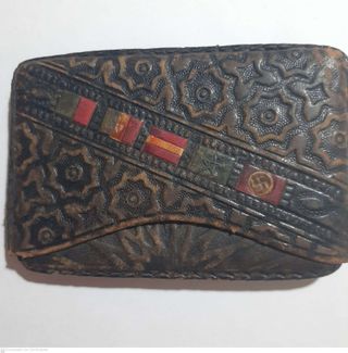 Tabaquera Petaca Cuero Repujado