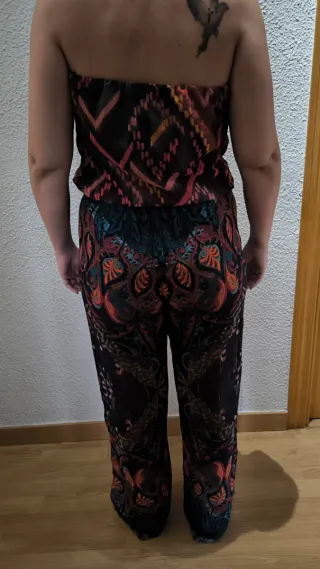 Mono desigual gasa estampado multicolor