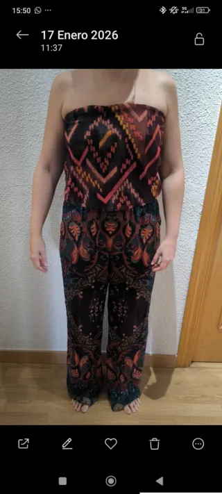 Mono desigual gasa estampado multicolor