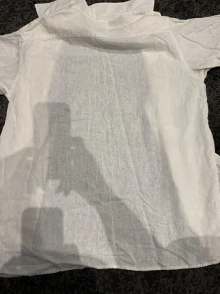 Camisa Lino Blanca Bordada hombre