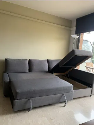 Sofá Cama Gris Tela