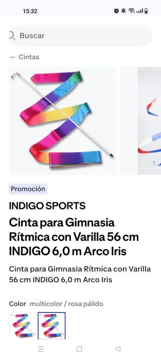 Cinta Gimnasia Rítmica Multicolor 6m