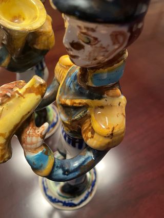 Pareja Figuras Cerámica Vintage Músicos