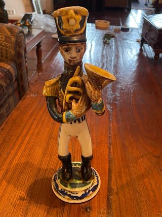 Pareja Figuras Cerámica Vintage Músicos