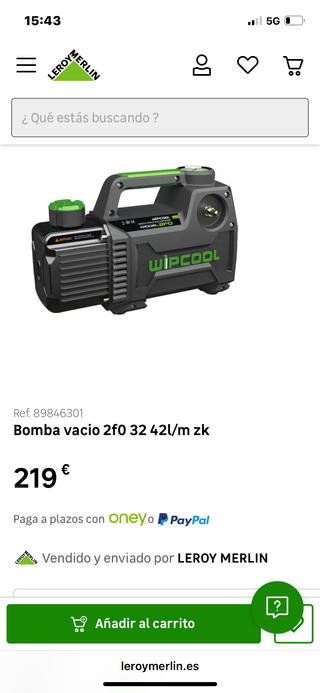 Bomba de vacío Leroy Merlin (1 uso)