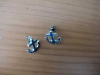 Pendientes Ancla Azul y Dorado