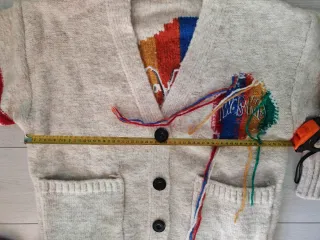 Cardigan Beige Multicolore Taglia Unica