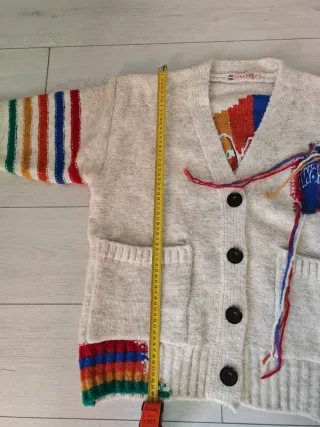 Cardigan Beige Multicolore Taglia Unica