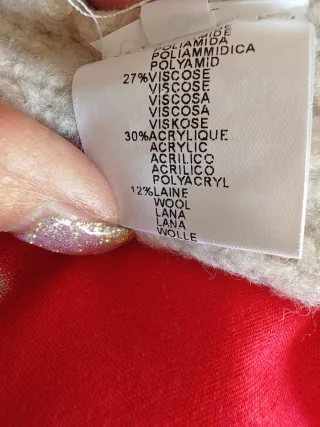 Cardigan Beige Multicolore Taglia Unica