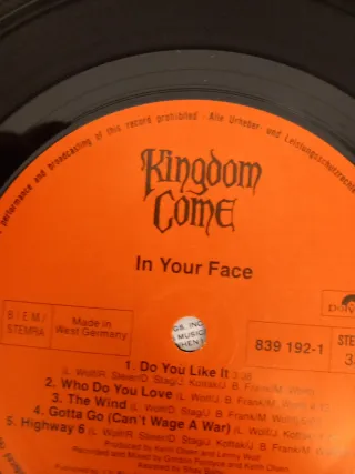 Kingdom Come In Your Face Vinile