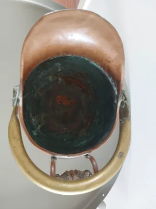 Jarra  para ceniza vintage cobre y latón