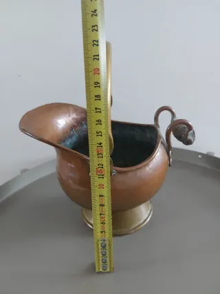 Jarra  para ceniza vintage cobre y latón