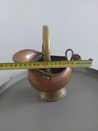 Jarra  para ceniza vintage cobre y latón