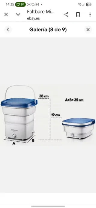 Mini Lavadora Portátil Plegable Steinborg SB-4004