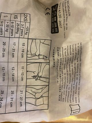 Protecciones Oxelo Talla 2XS