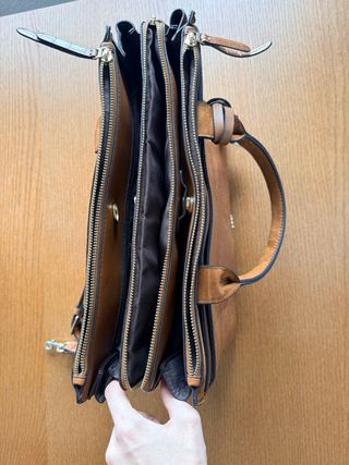 Maletín portafolios piel marrón