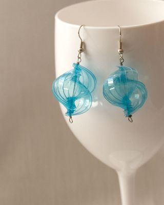 Brincos Espirais Azul Turquesa