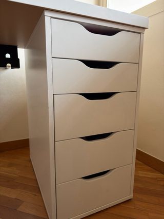 Escritorio blanco 120x70 con cajonera