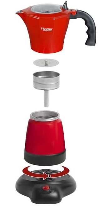 Moka elettrica base caffè caffe 6 tazzine 180 ml