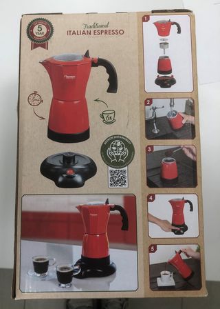 Moka elettrica base caffè caffe 6 tazzine 180 ml