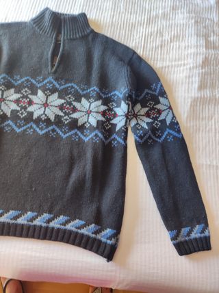 Jersey de invierno estilo nórdico con bufanda