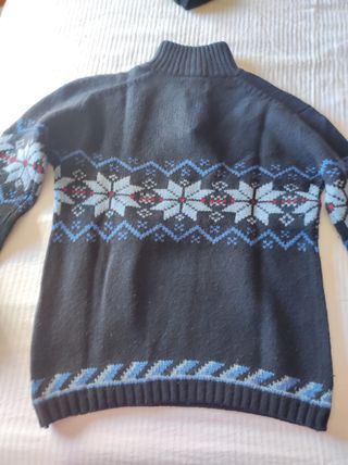 Jersey de invierno estilo nórdico con bufanda