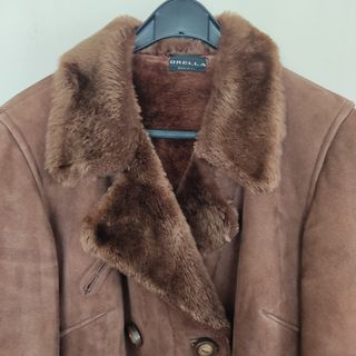 Abrigo Piel Vuelta Vintage Marrón