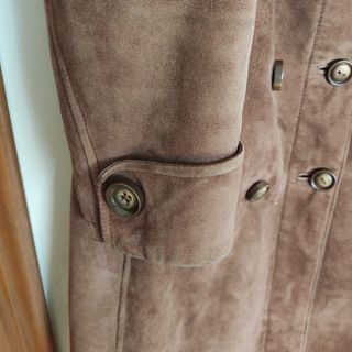 Abrigo Piel Vuelta Vintage Marrón