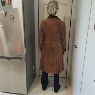 Abrigo Piel Vuelta Vintage Marrón