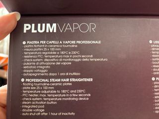 Piastra Capelli a Vapore PLUM VAPOR Professionale
