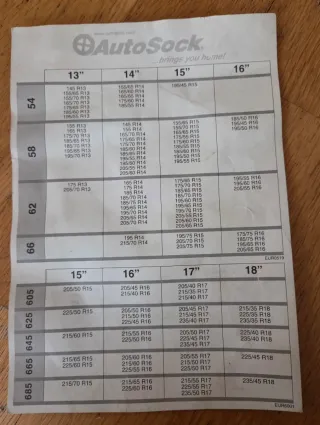 Cadenas de tela para nieve AutoSock Talla 58