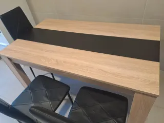 Mesa madera y (negro o blanco)