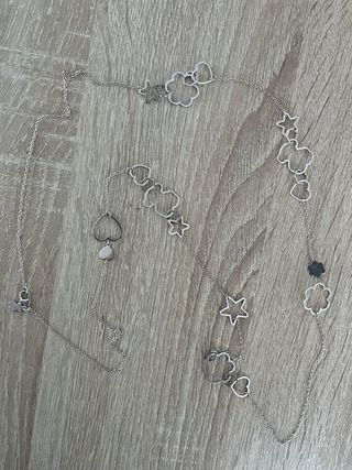 Conjunto Tous Plata: Collar, Pulsera y Pendientes
