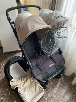 Carrito gemelar Easy Twin capazo y protectores