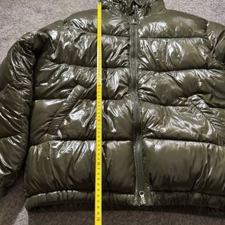 Chaqueta Puffer Verde Oliva Brillante