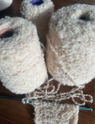 Filato Bouclé Panna Fiammato Oro