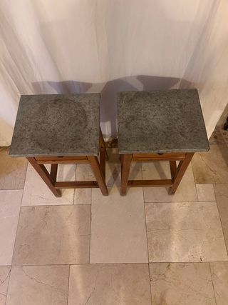 Mesitas auxiliares de madera y metal
