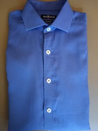 Camisa Café Coton Talla 37 Azul