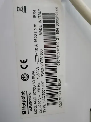 Lavadora/secadora 10/7 kg Hotpoint Ariston Aqualti