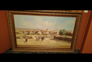 Cuadro antiguo paisaje rural