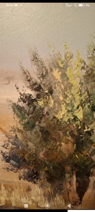 Cuadro antiguo paisaje rural