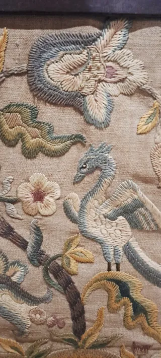 Mueble chimenea seda china antiguo