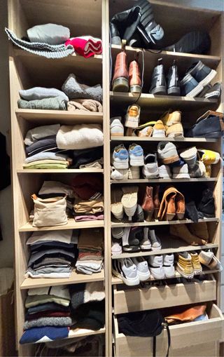 Módulos vestidor madera Ikea