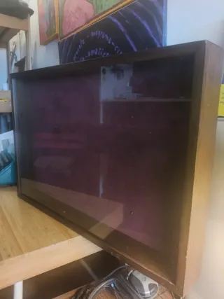 Vitrina expositora madera y cristal