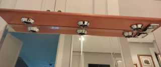 Espejo Baño Madera y Cristal 113x100cm