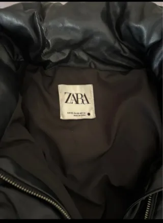 Chaqueta Piel Sintética Zara Negra